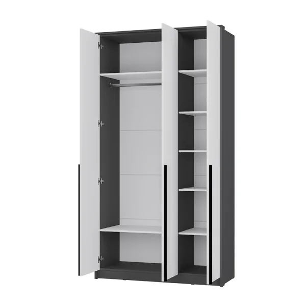 Шкаф 3-х створчатый Шарм ШК-10 графит/белый