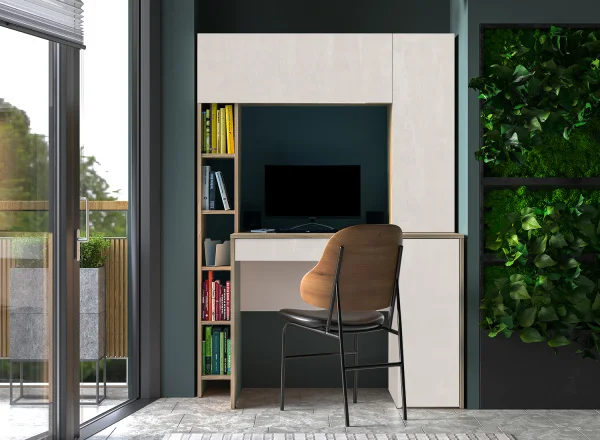 Стол компьютерный Комфорт 12.71 дуб крафт серый/шёлковый камень