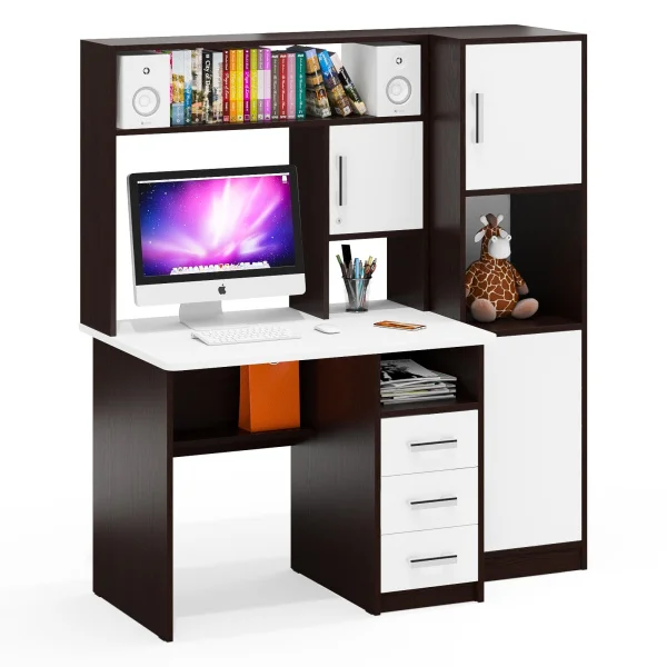 Компьютерный стол с пеналом СК-9 венге/белый
