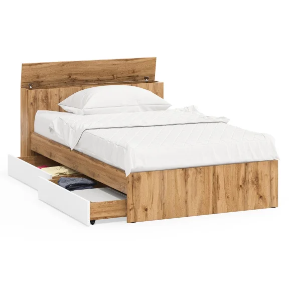 Кровать с ящиками Ксения дуб вотан/белый Кровать с ящиками Ксения дуб вотан/белый
