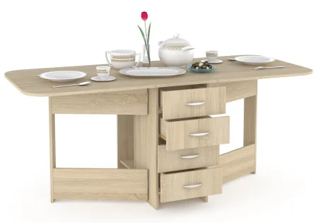 Стол-книжка Глория-606 с ящиками дуб сонома