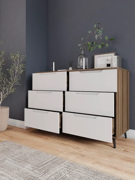 Комод Роза 1300 орех франклин/белый софт тренто Комод Роза 1300 орех франклин/белый софт тренто