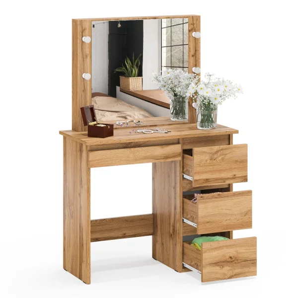 Стол косметический с подсветкой Сура дуб вотан Стол косметический с подсветкой Сура дуб вотан