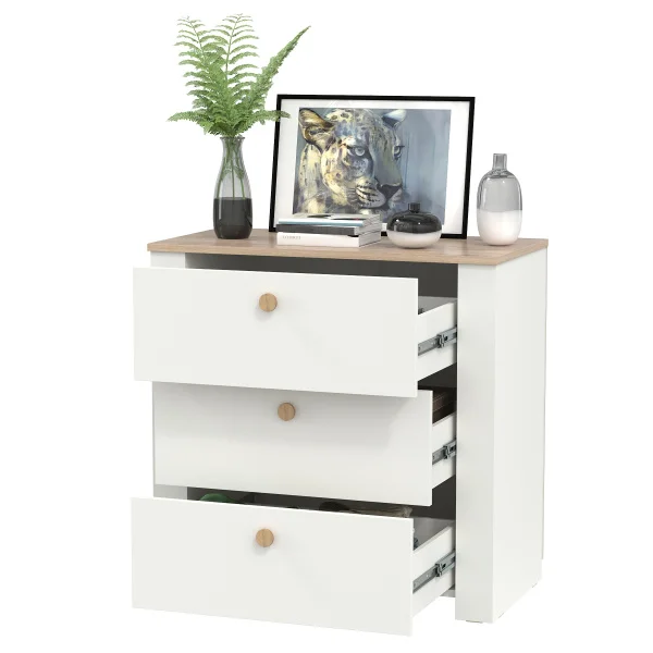 Комод Джастин 16.228.03 белый шагрень/дуб белый Комод Джастин 16.228.03 белый шагрень/дуб белый