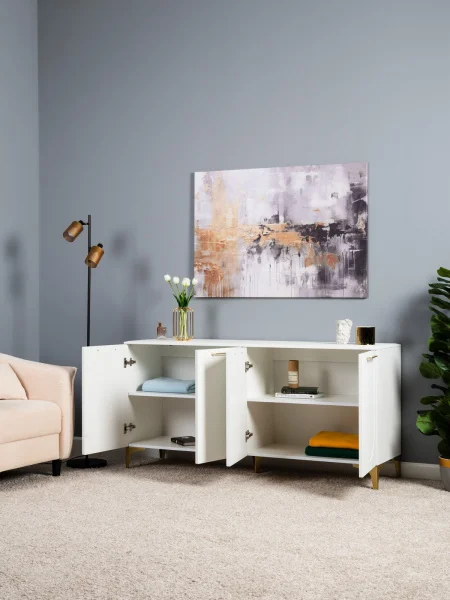 Тумба под ТВ Монтесито 16.67 белый шагрень