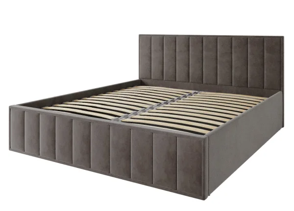 Кровать Лана 180х200 с подъемным механизмом, велюр шоколад Кровать Лана 180х200 с подъемным механизмом, велюр шоколад