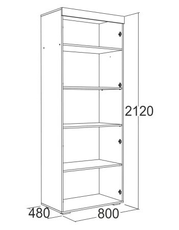 Шкаф 2-х дверный для белья Ольга-19 дуб крафт серый/дуб крафт белый