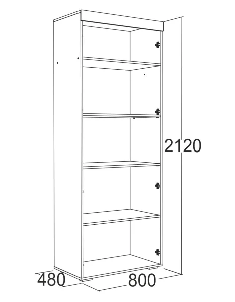 Шкаф 2-х дверный для белья Ольга-19 дуб крафт серый/дуб крафт белый