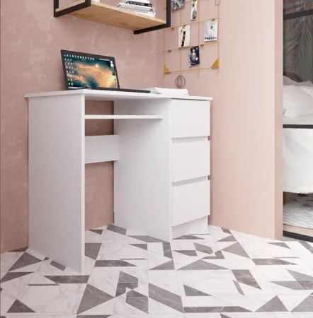 Стол письменный Мори МС-6 правый белый