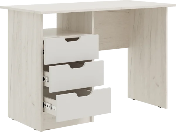 Стол с ящиками Юниор-4 шарли белый/дуб крафт белый