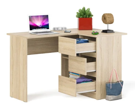 Угловой компьютерный стол МС-16 дуб сонома (правый)