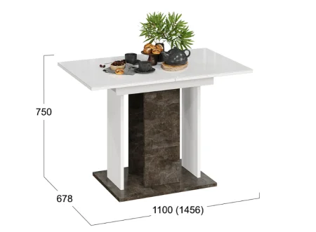 Стол раздвижной Кельн тип 1 ателье темный/белый