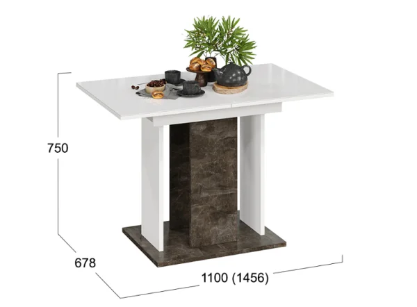Стол раздвижной Кельн тип 1 ателье темный/белый