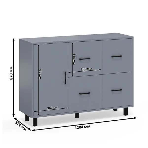 Комод 125-1204 графит Комод 125-1204 графит