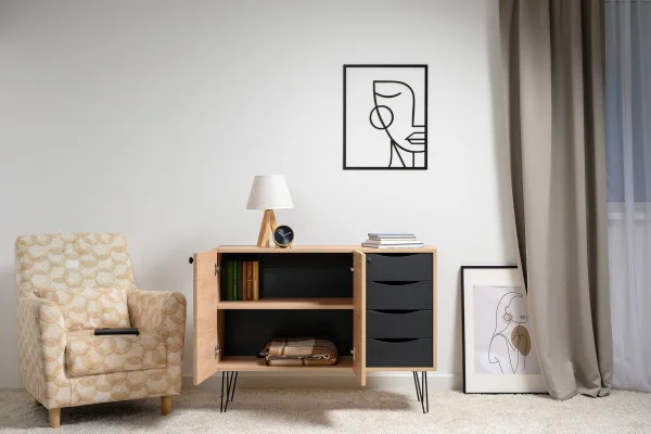 Комод Брюс 16.233 Battle rock FSC Santiago, черный Комод Брюс 16.233 Battle rock FSC Santiago, черный