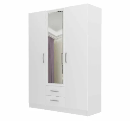 Шкаф 3-х дверный Село С 5.14 с зеркалом белый