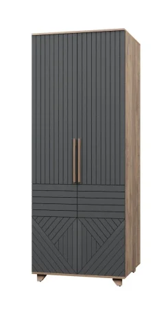 Шкаф 2-х створчатый Копенгаген дуб самдал/серый графит