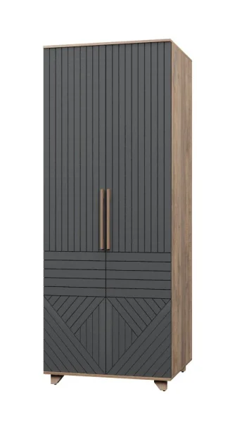 Шкаф 2-х створчатый Копенгаген дуб самдал/серый графит