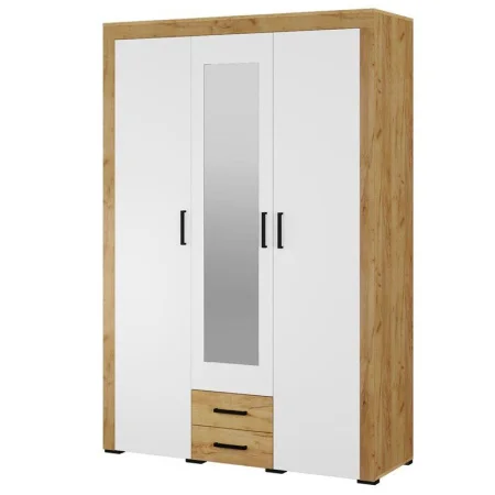 Шкаф 3-х створчатый Адель дуб крафт золотой/белый