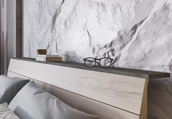 Кровать Эдинбург железный камень/дуб крафт серый Кровать Эдинбург железный камень/дуб крафт серый