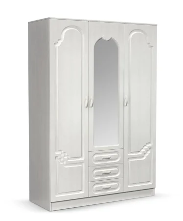 Шкаф 3-х створчатый Гармония белый глянец