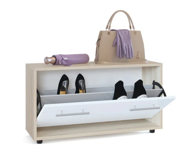 Тумба под обувь ТП-3 дуб сонома/белый Тумба под обувь ТП-3 дуб сонома/белый