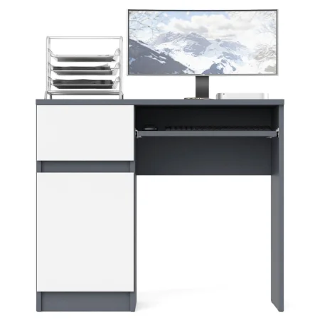 Стол компьютерный МС-1 графит/белый (левый)