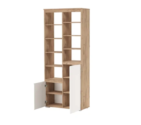 Стеллаж Гретта 2С дуб крафт золотой/белый