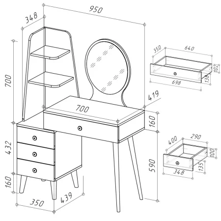 Трюмо 4-25917 белый