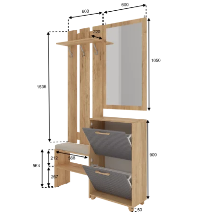 Прихожая Ньерд дуб вотан/черника