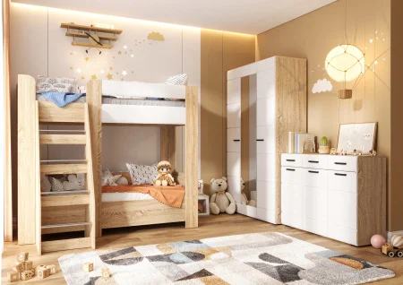 Шкаф 400 Либерти ШК-01 дуб сонома/белый глянец