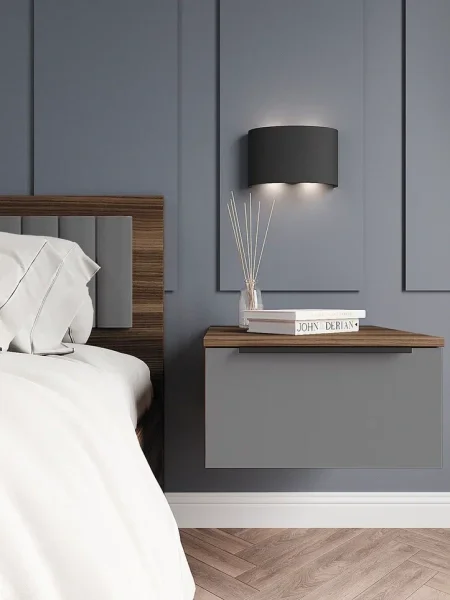 Тумба прикроватная подвесная Роза орех франклин/графит скин ройс Тумба прикроватная подвесная Роза орех франклин/графит скин ройс