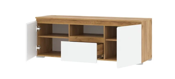 Тумба ТВ Гретта 2С1Я дуб крафт золотой/белый