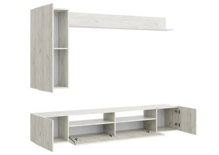 Стенка подвесная Соло-16 дуб крафт белый