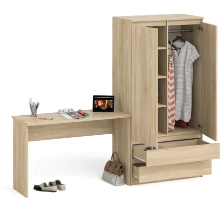 Комплект стол письменный МСП 1200.1 + Шкаф МШ 900.1 дуб сонома