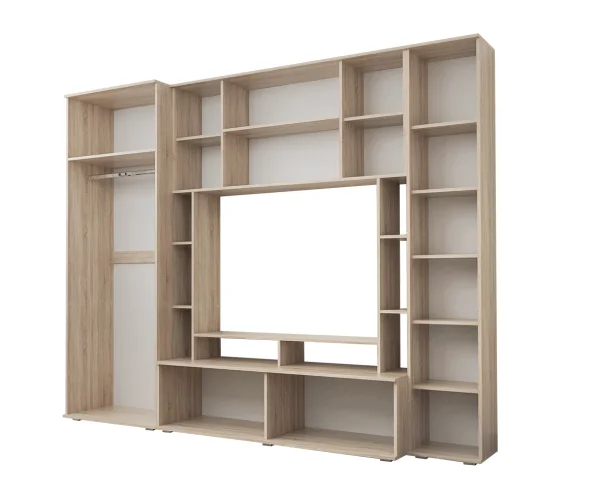 Гостиная Белла дуб сонома/белый глянец