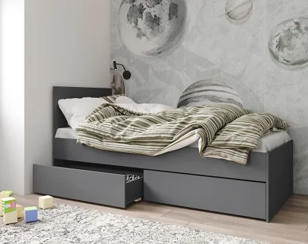 Кровать односпальная Мори с ящиками КРМЯ 900.1 графит