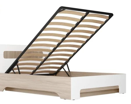 Кровать Палермо-3 160х200 с подъемным механизмом шимо светлый/белый глянец