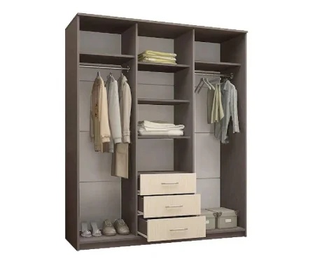 Шкаф-купе Маэстро ясень шимо темный/шимо светлый