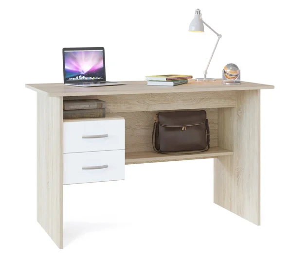 Компьютерный стол СПМ-07 дуб сонома/белый