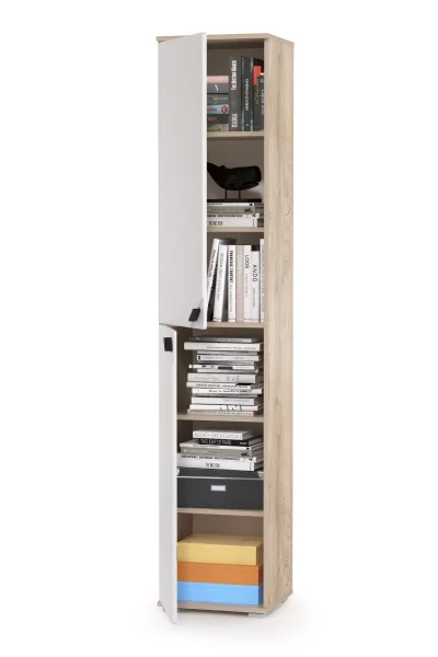 Шкаф Бостон 13.154 дуб эндгрейн элегантный/милк рикамо софт