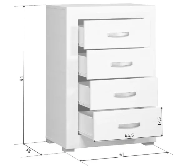 Комод Мальта KOM4S/6 лиственница сибирская/орех лион Комод Мальта KOM4S/6 лиственница сибирская/орех лион