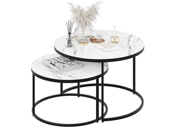 Стол журнальный Вега черный, стекло белый мрамор Стол журнальный Вега черный, стекло белый мрамор