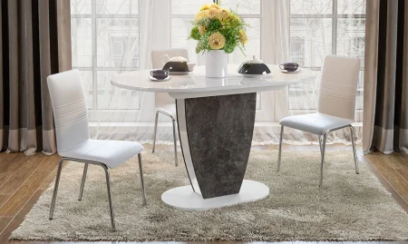 Стол обеденный Монреаль тип 1 белый глянец/моод темный