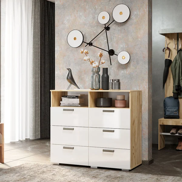 Комод Азаро крафт/белый глянец Комод Азаро крафт/белый глянец