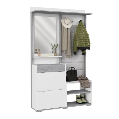 Прихожая Акцент №3 белое сияние/цемент светлый