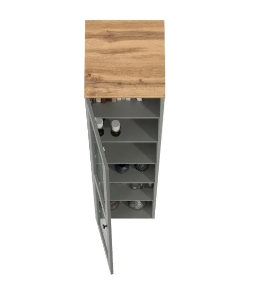 Шкаф-витрина (пенал) Остин 16.394.03 серый графит/дуб крафт золотой Шкаф-витрина (пенал) Остин 16.394.03 серый графит/дуб крафт золотой