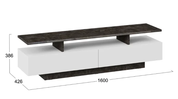 Тумба ТВ Монтана тип 1 белый/ателье темный глянец