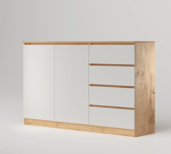 Комод Охта Лайт 1600.4 дуб вотан/белый Комод Охта Лайт 1600.4 дуб вотан/белый