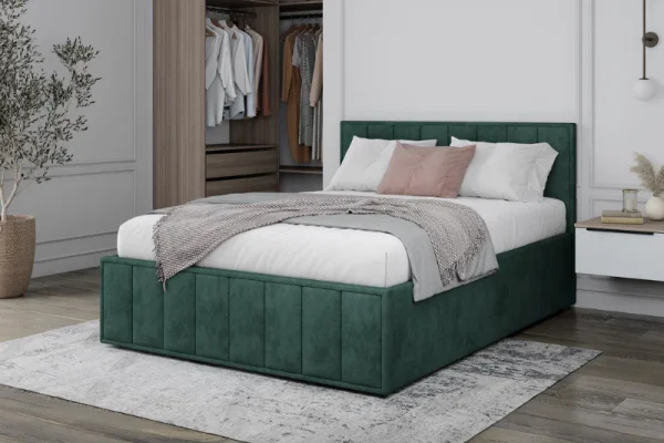 Кровать Лана 160х200 с подъемным механизмом, велюр зеленый софт Кровать Лана 160х200 с подъемным механизмом, велюр зеленый софт